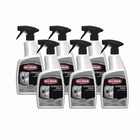 Weiman Stainless Steel Cleaner and Polish, Floral Scent, 22 ozBottle, PK6 108